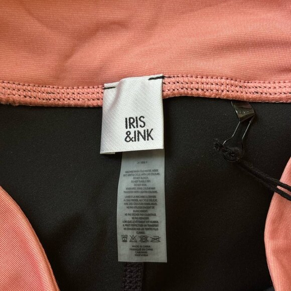 Revolve Iris & Ink Black Coral Pink Cropped High Waist Workout Leggings - Picture 4 of 6